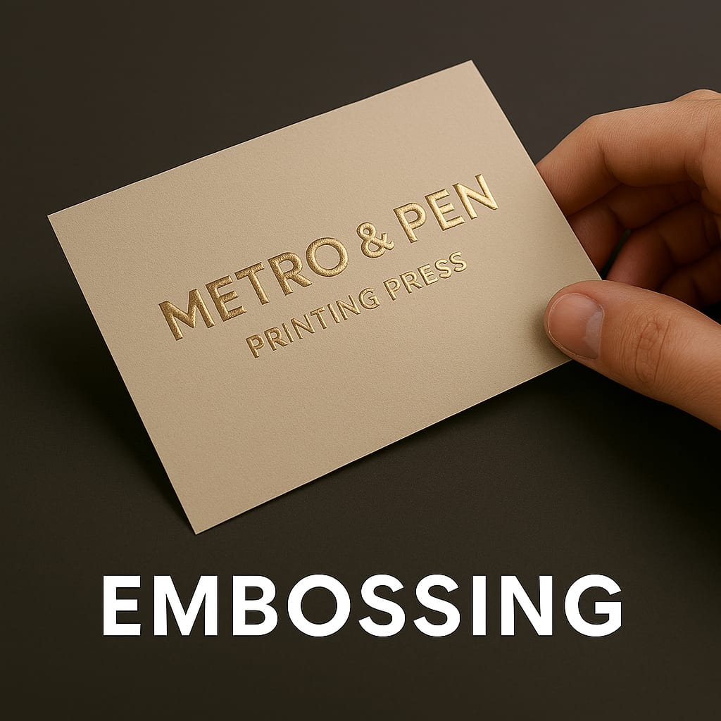 Embossing service UAE - raised logo, tactile print finishing